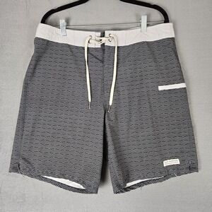 Fair Harbor Nautilus Boardshorts Mens 33‎ Swim Trunks Drawstring Gray